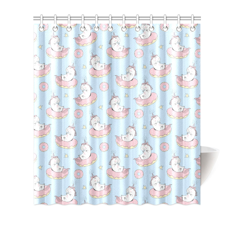 Donut Unicorn Pattern Print Design DN014 Shower Curtain