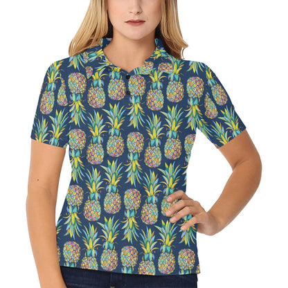 Pattern Tropical Palm Leaves Women's Polo Shirt