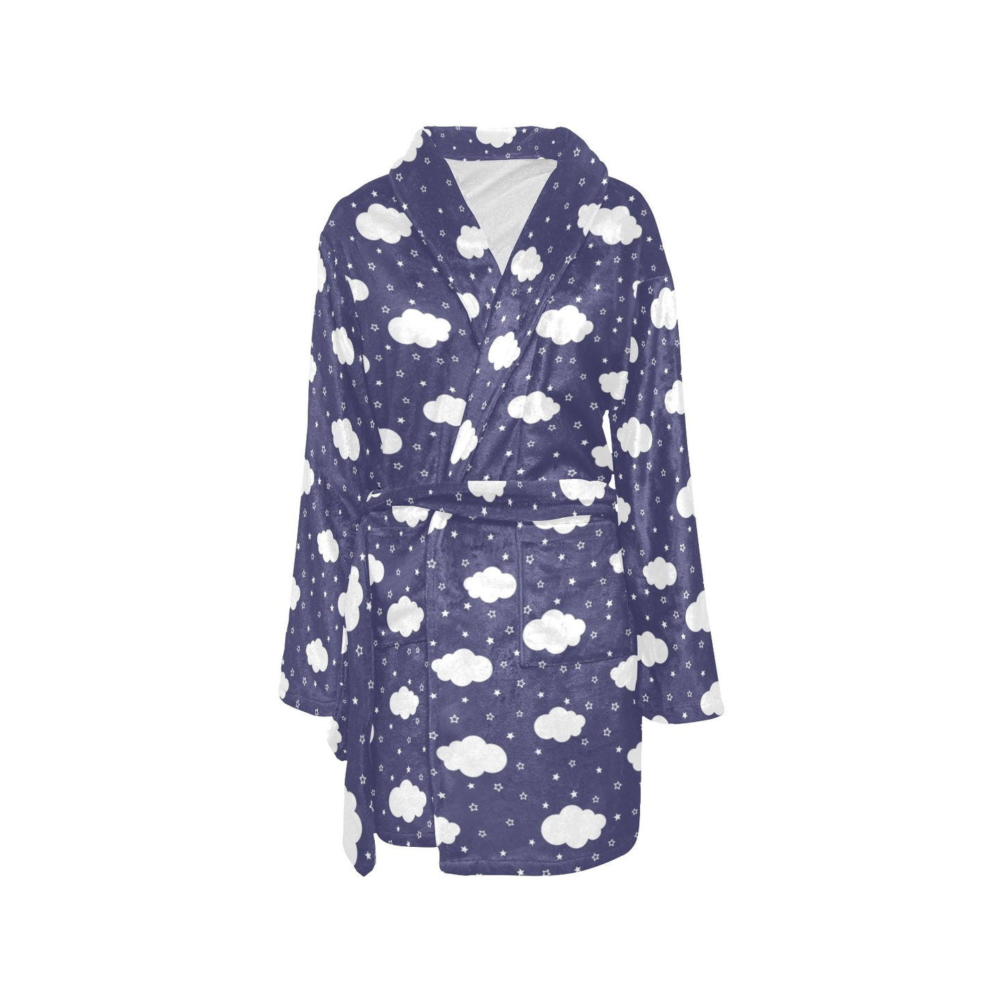 Cloud Pattern Print Design 03 Women's Fleece Robe