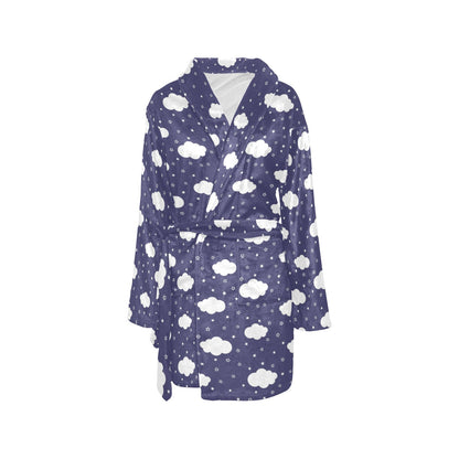Cloud Pattern Print Design 03 Women's Fleece Robe