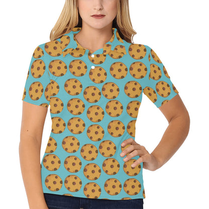 Cookie Pattern Print Design 01 Women's Polo Shirt