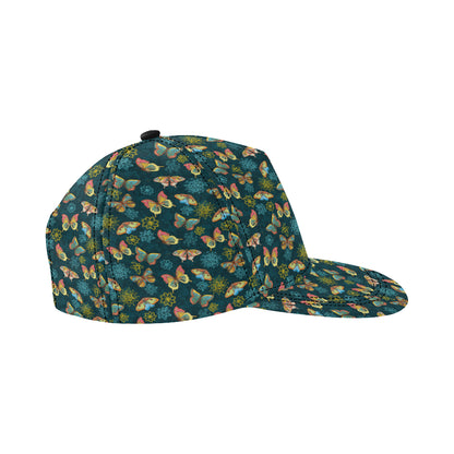 Butterfly Hand Draw Print Pattern Snapback Cap