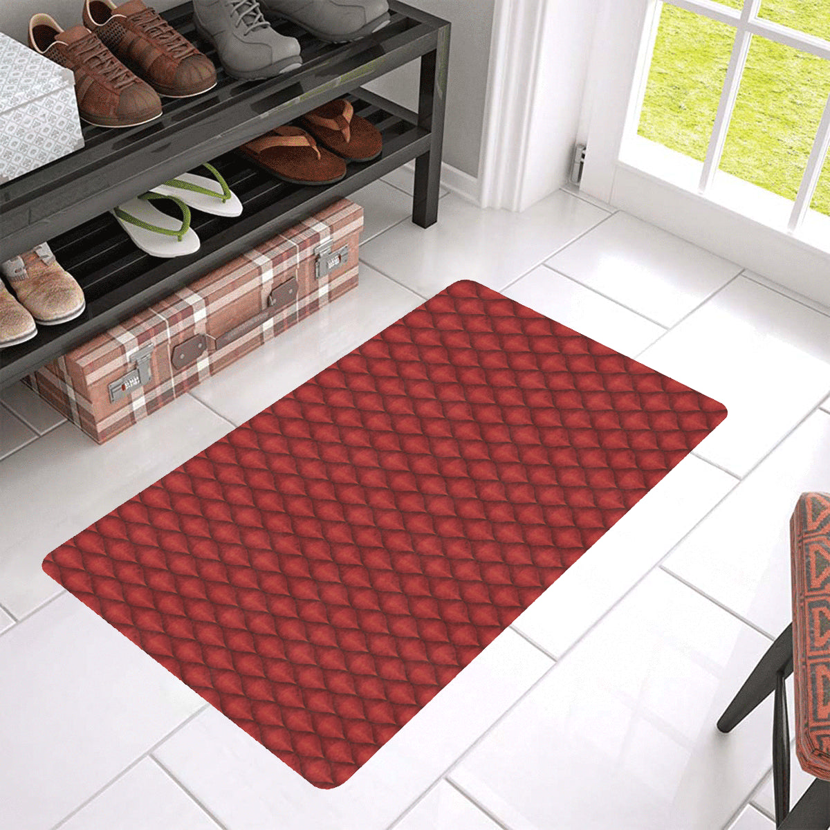 Dragons Red Skin Texture Rubber Doormat