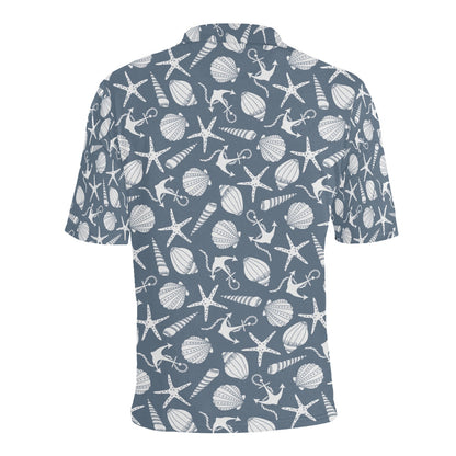 Products Seashell Print Design LKS306 Men Polo Shirt