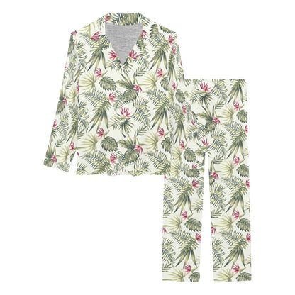 Bird Of Paradise Pattern Print Design 04 Women's Long Pajama Set