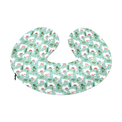 Llama with Cactus Themed Print U-Shaped Travel Neck Pillow