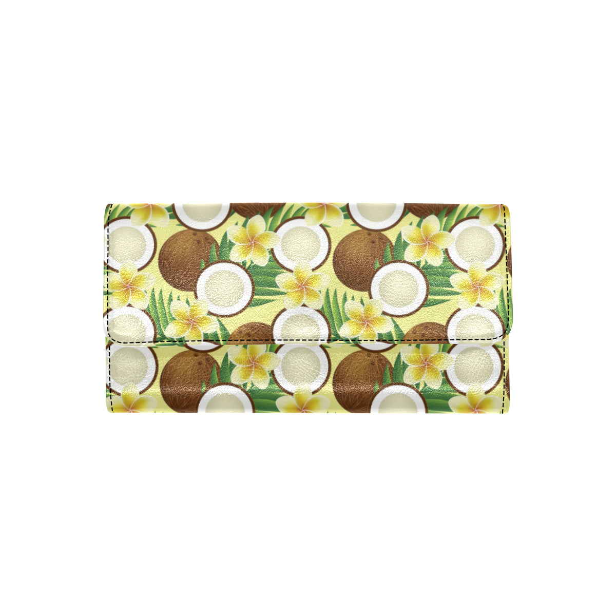 Coconut Pattern Print Design CN02 Women's Trifold Wallet