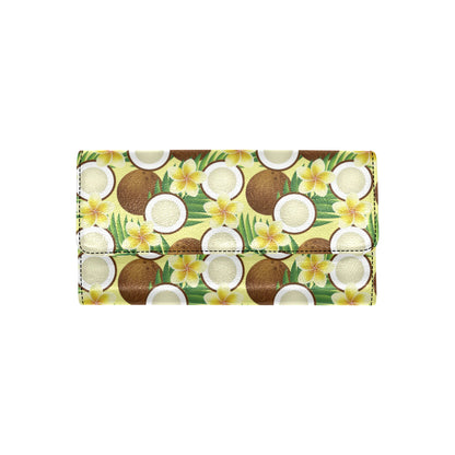 Coconut Pattern Print Design CN02 Women's Trifold Wallet