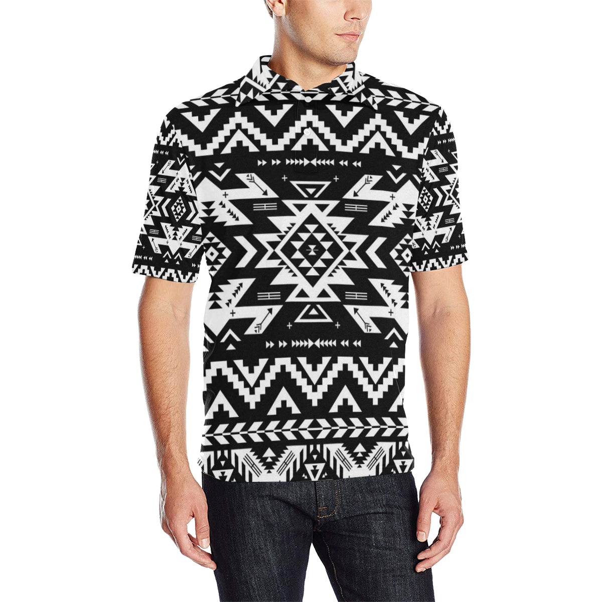 Tribal indians native aztec Men Polo Shirt