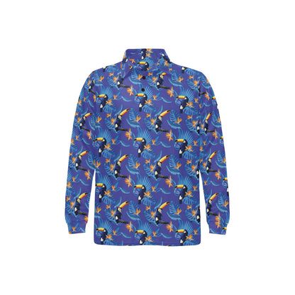 Toucan Print Design LKS306 Long Sleeve Polo Shirt For Men's