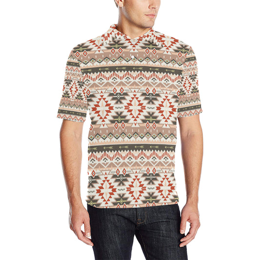Aztec Pattern Print Design 05 Men Polo Shirt