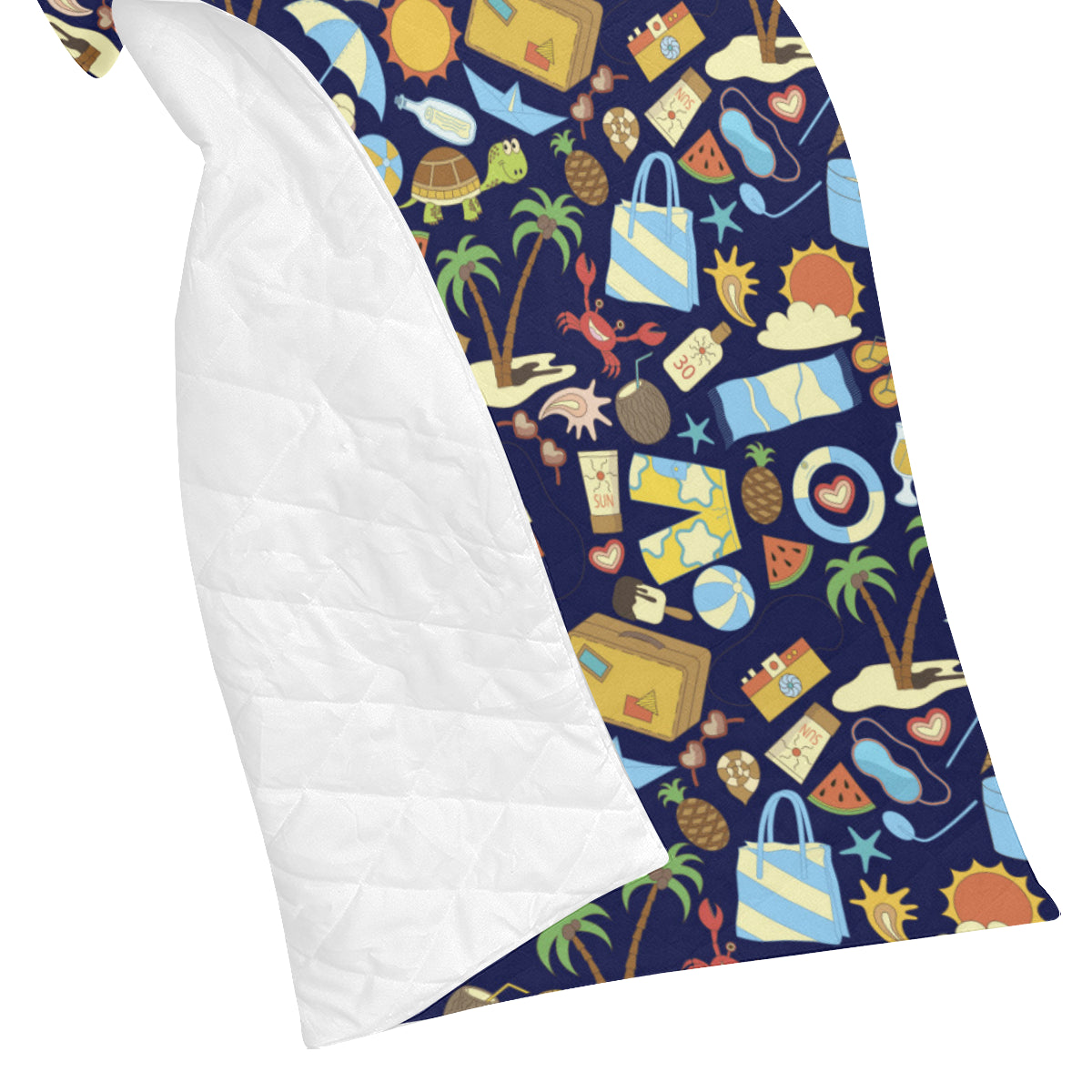 Beach Themed Pattern Print Design 04 Premium Quilt