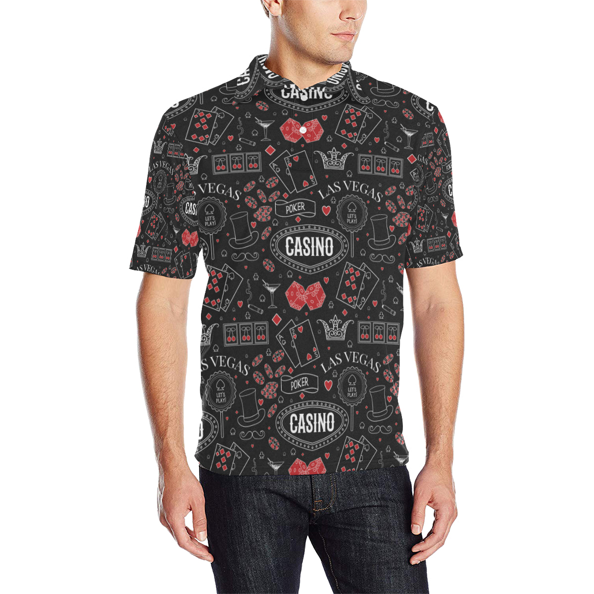 Casino Pattern Print Design 04 Men Polo Shirt