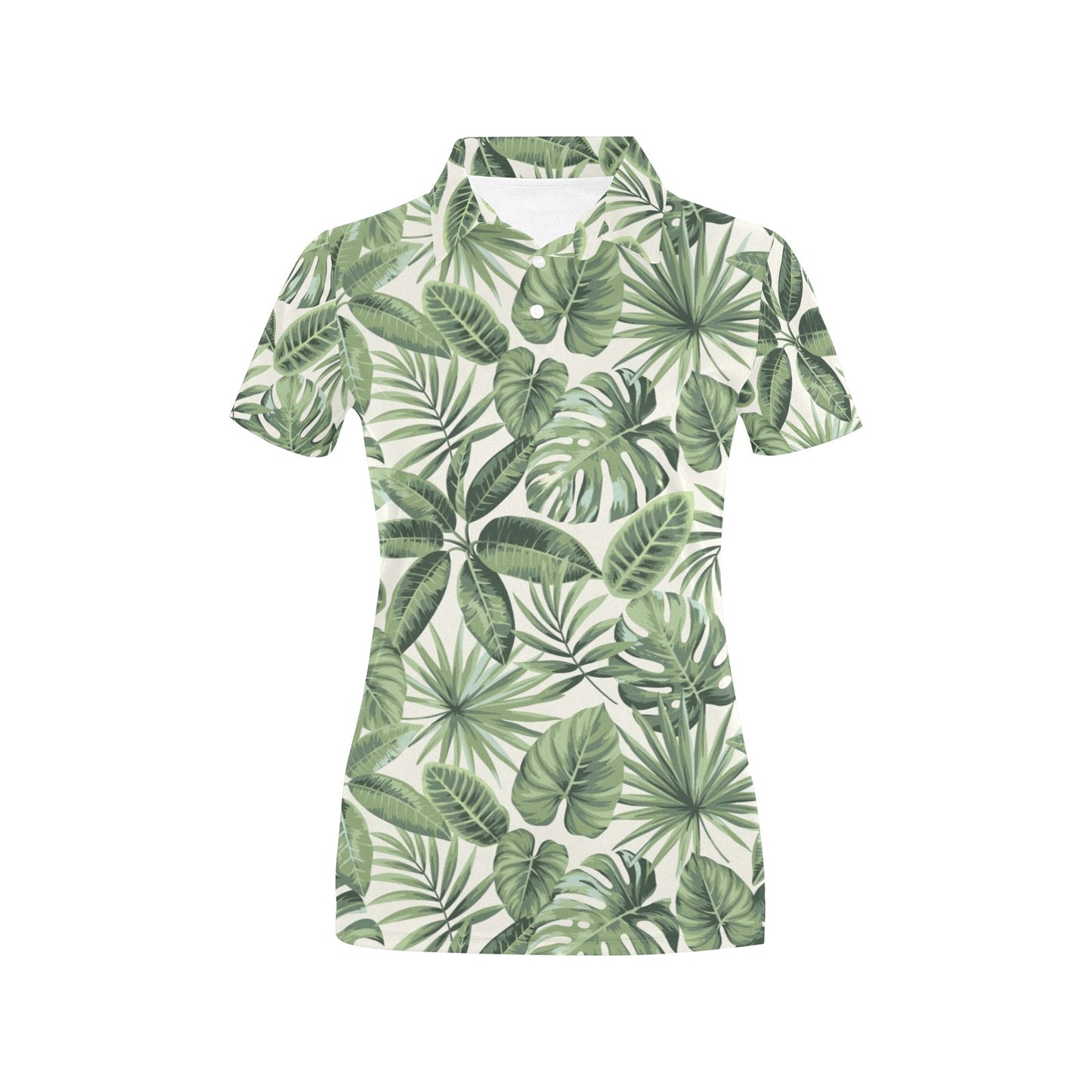 Palm Leaves Pattern Print Design PL014 Women's Polo Shirt