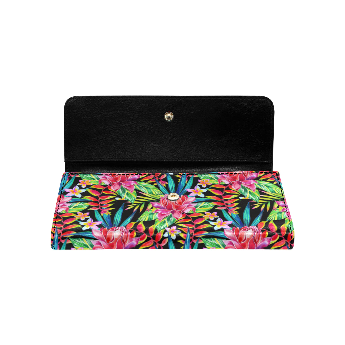 Heliconia Pattern Print Design HL02 Women's Trifold Wallet