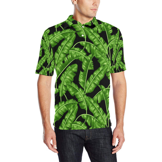 Banana Leaf Pattern Print Design BL01 Men Polo Shirt