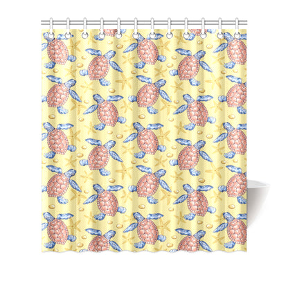 Sea Turtle Pattern Print Design T06 Shower Curtain