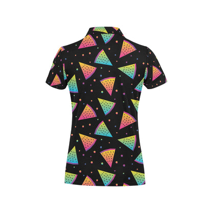 Rainbow Watermelon Pattern Print Design A04 Women's Polo Shirt
