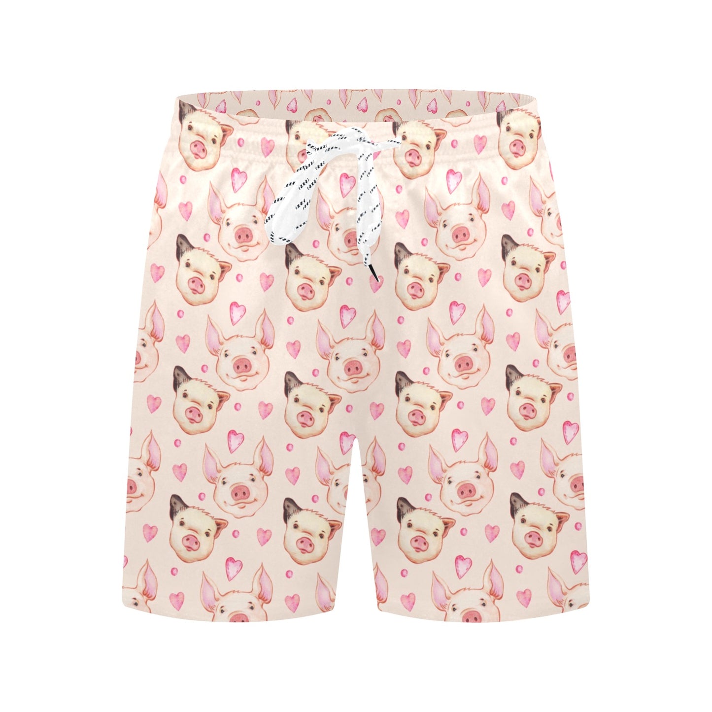 Pig Print Design LKS406 Men's Swim Trunks Beach Shorts