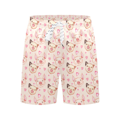 Pig Print Design LKS406 Men's Swim Trunks Beach Shorts