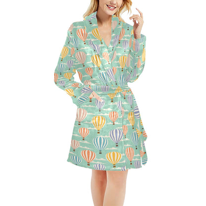 Ballon Pattern Print Design 01 Women's Fleece Robe