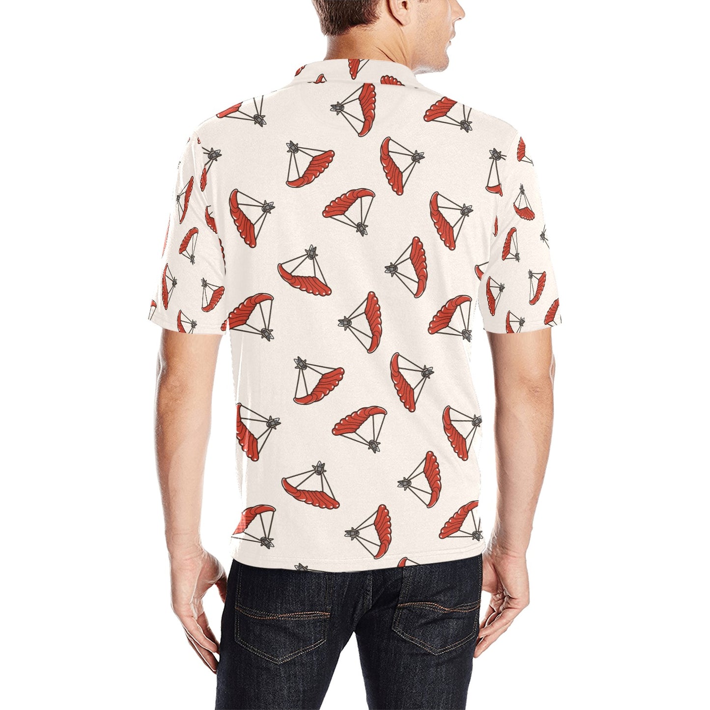 Skydiver Print Design LKS302 Men Polo Shirt