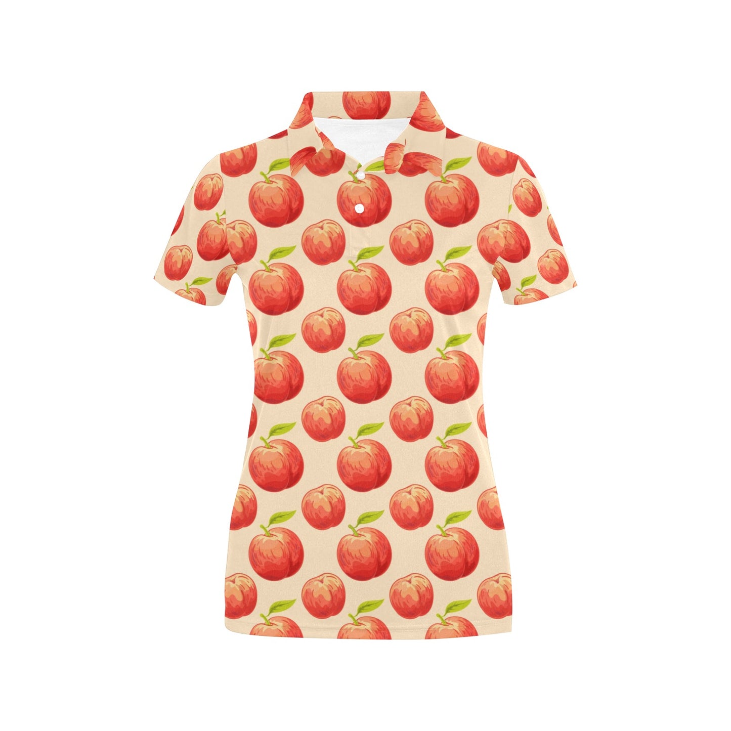 Peach Pattern Print Design A03 Women's Polo Shirt