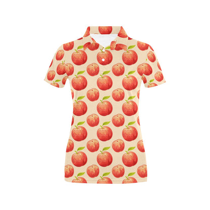 Peach Pattern Print Design A03 Women's Polo Shirt