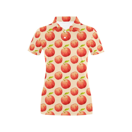 Peach Pattern Print Design A03 Women's Polo Shirt
