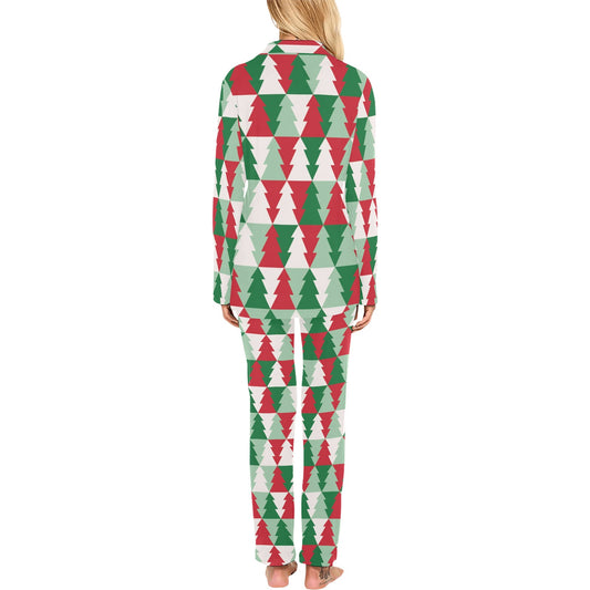 Christmas Tree Pattern Print Design 01 Women's Long Pajama Set
