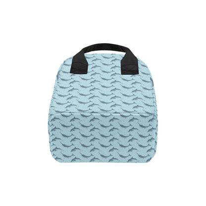 Narwhal Dolphin Print Insulated Lunch Bag