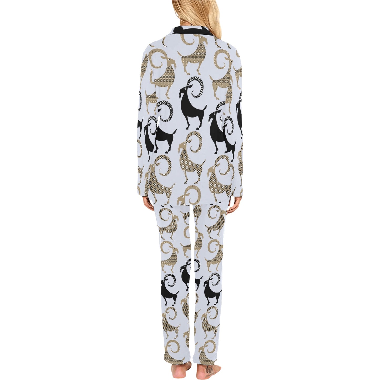 Goat Pattern Print Design 03 Women's Long Pajama Set
