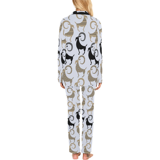Goat Pattern Print Design 03 Women's Long Pajama Set