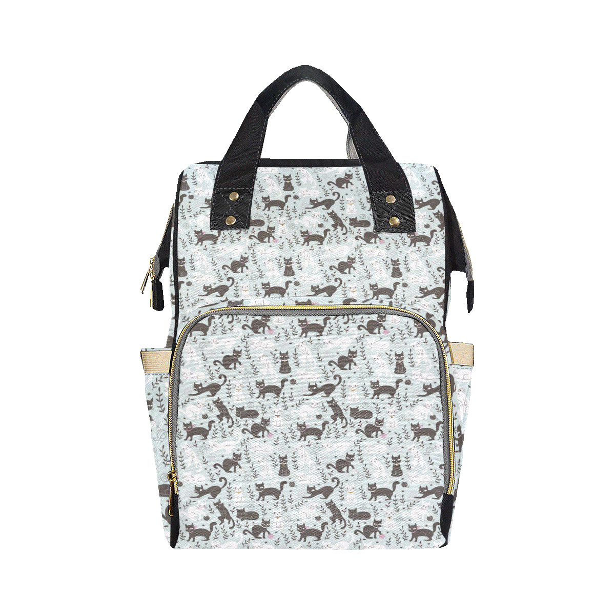 Cat Pattern Print Design 08 Diaper Bag Backpack