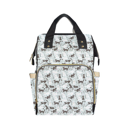 Cat Pattern Print Design 08 Diaper Bag Backpack