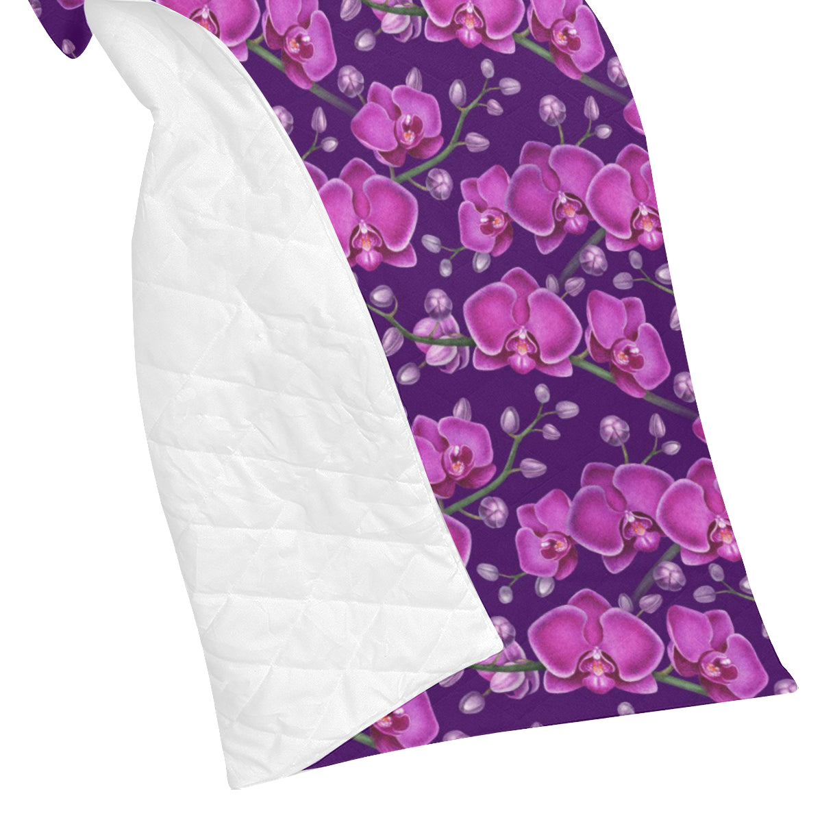 Orchid Purple Pattern Print Design OR02 Premium Quilt