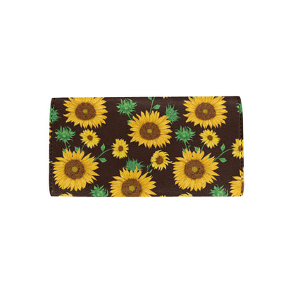 Sunflower Pattern Print Design SF01 Women's Trifold Wallet