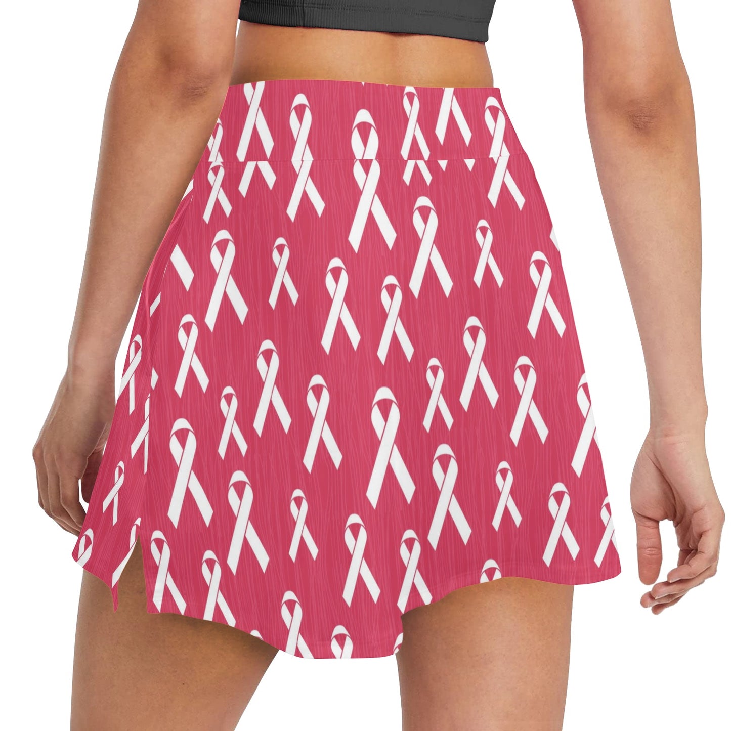 Breast Cancer Awareness Symbol 17" Golf & Pickleball Skort with Pockets