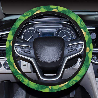 Shamrock Print Design LKS301 Steering Wheel Cover with Elastic Edge