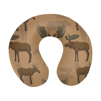 Moose Pattern Print Design 03 U-Shaped Travel Neck Pillow