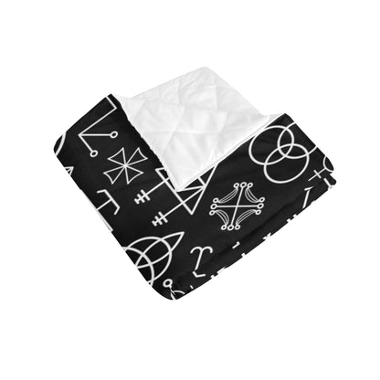 Pentagram Pattern Print Design A02 Premium Quilt