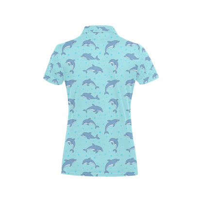 Dolphin Baby Cute Print Pattern Women's Polo Shirt