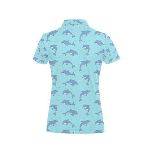 Dolphin Baby Cute Print Pattern Women's Polo Shirt