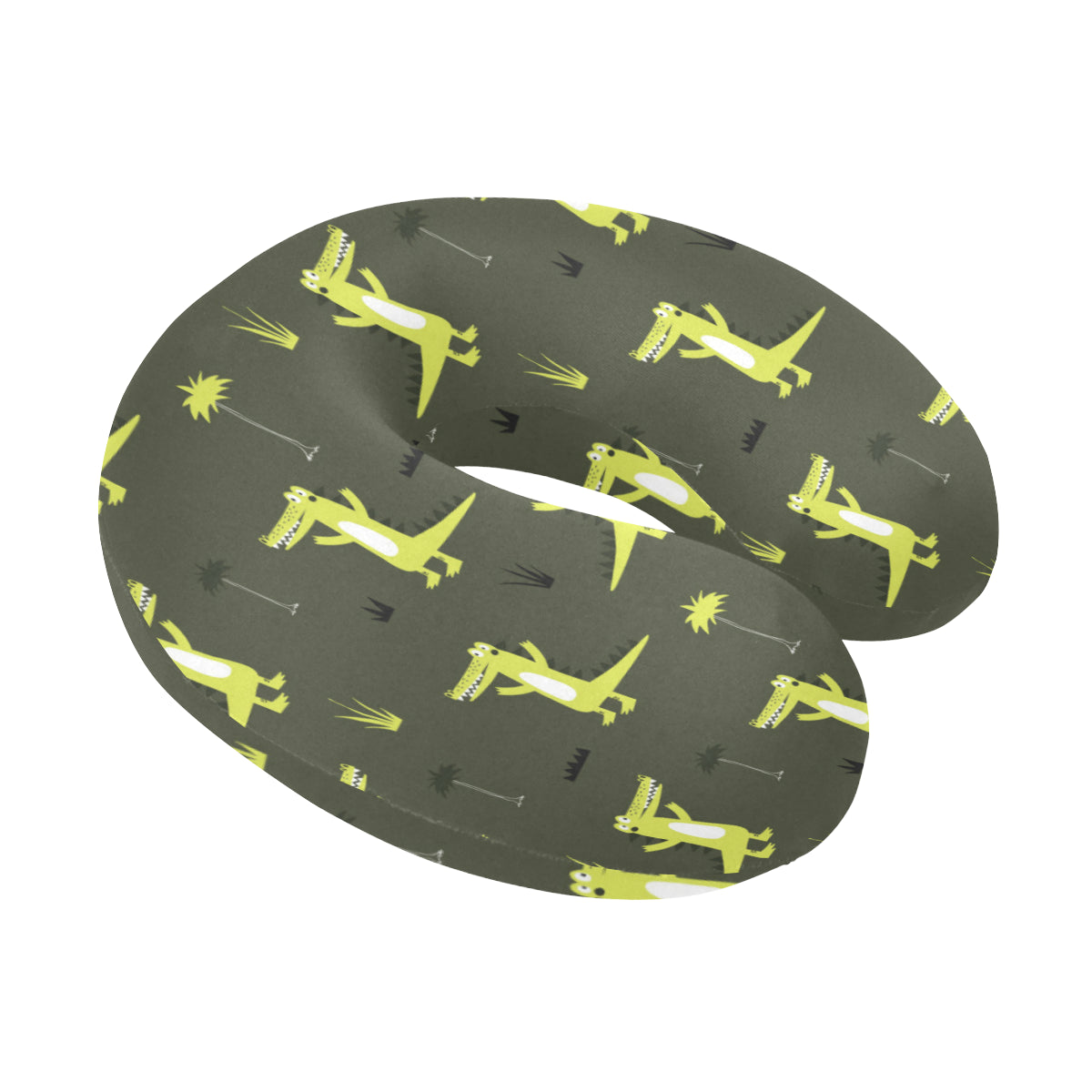 Alligator Pattern Print Design 05 U-Shaped Travel Neck Pillow