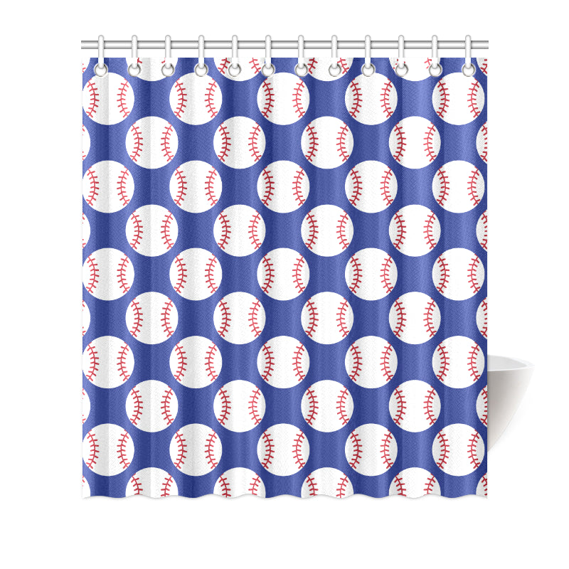 Baseball Blue Background Shower Curtain