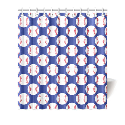 Baseball Blue Background Shower Curtain