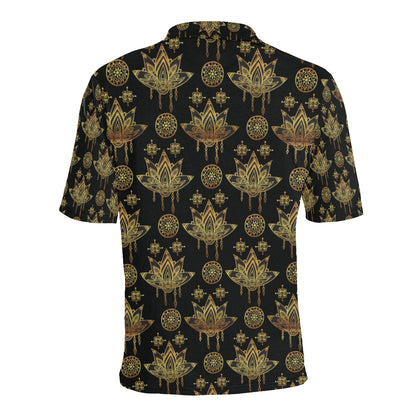 lotus Boho Pattern Print Design LO03 Men Polo Shirt