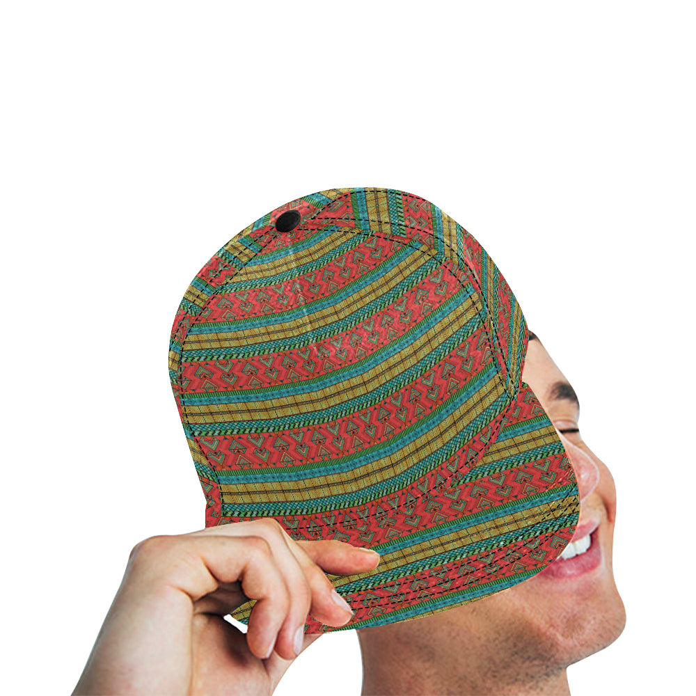 African Colorful Zigzag Print Pattern Snapback Cap