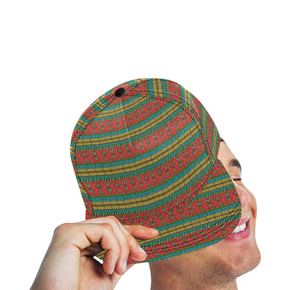 African Colorful Zigzag Print Pattern Snapback Cap