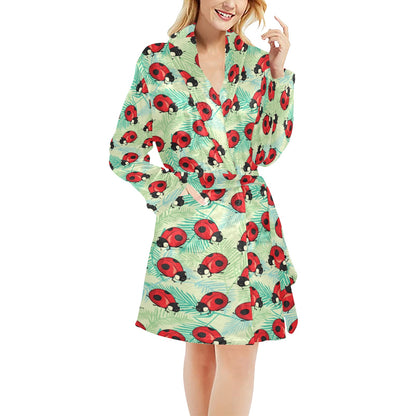 Ladybug Cute Print Pattern Women's Fleece Robe